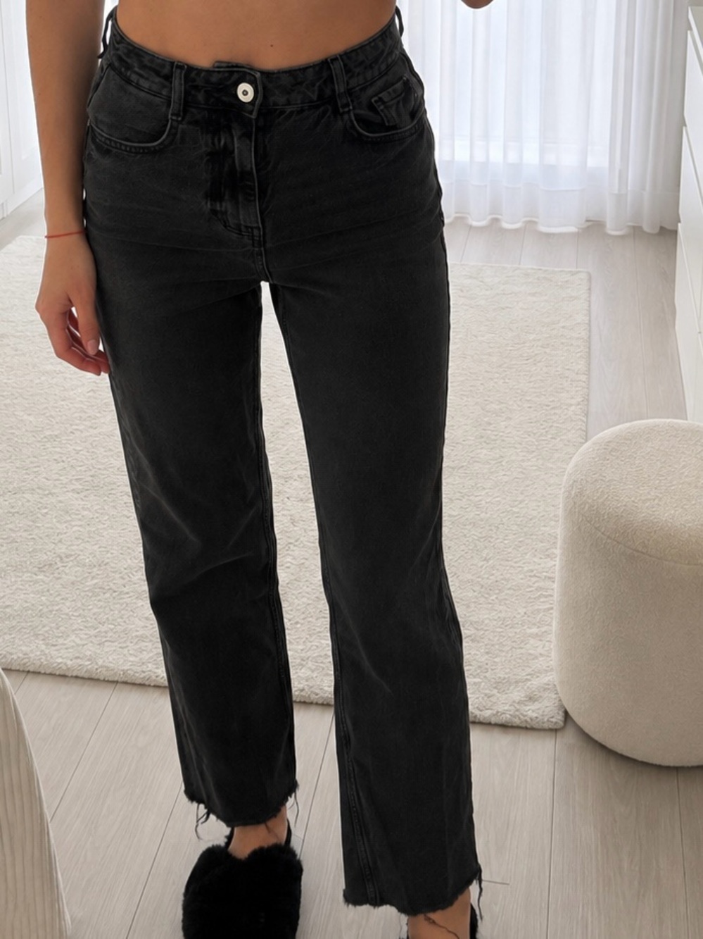 Zara Black Straight Leg Jeans
